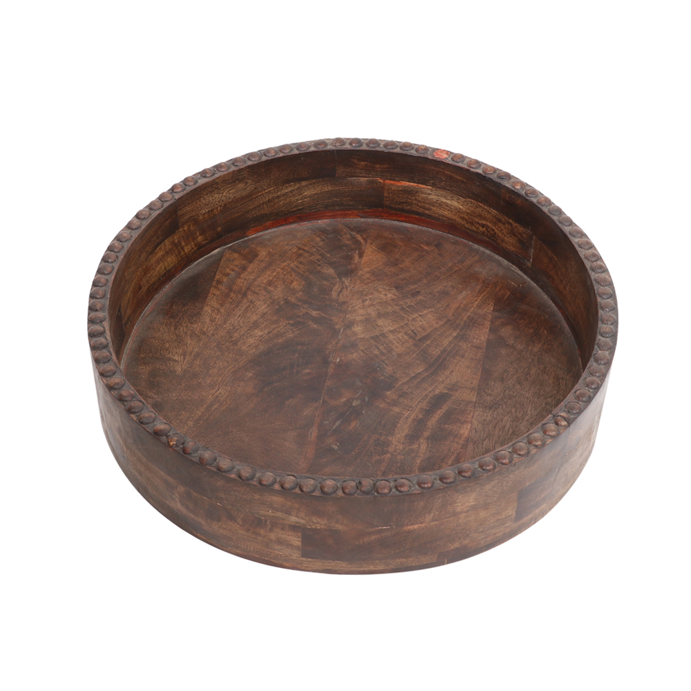 WOODEN LARGE ROUND TRAY