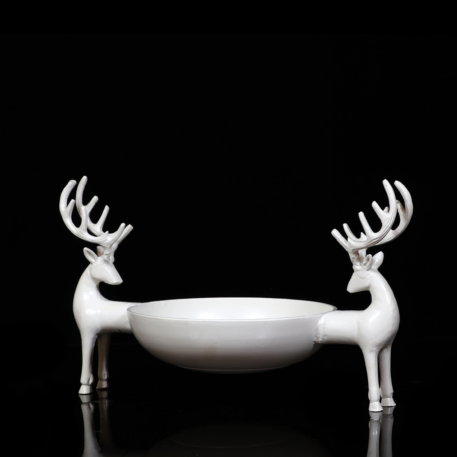 Double Stag reindeer Head Serving Bowl