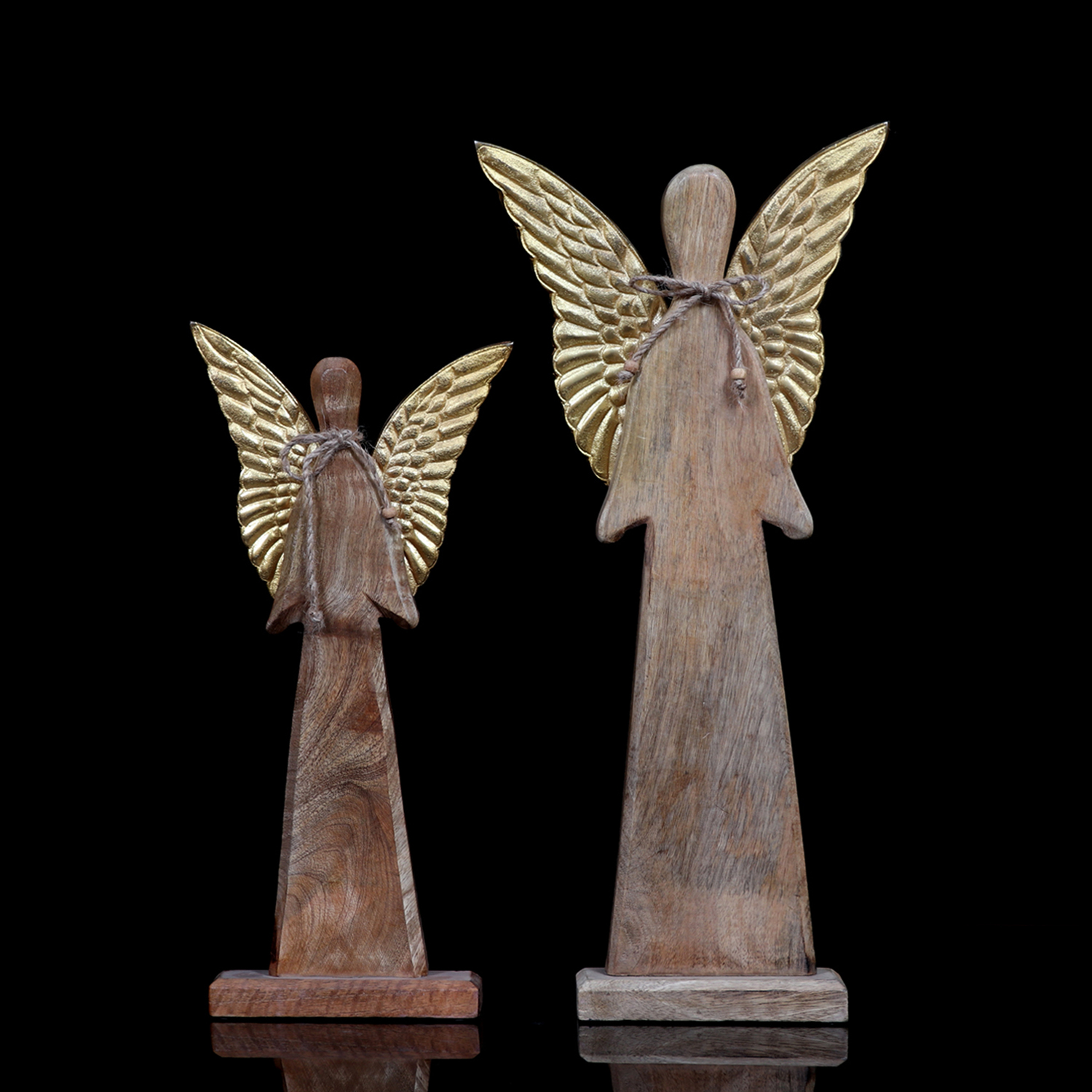 Wooden Angel With Metal Wing