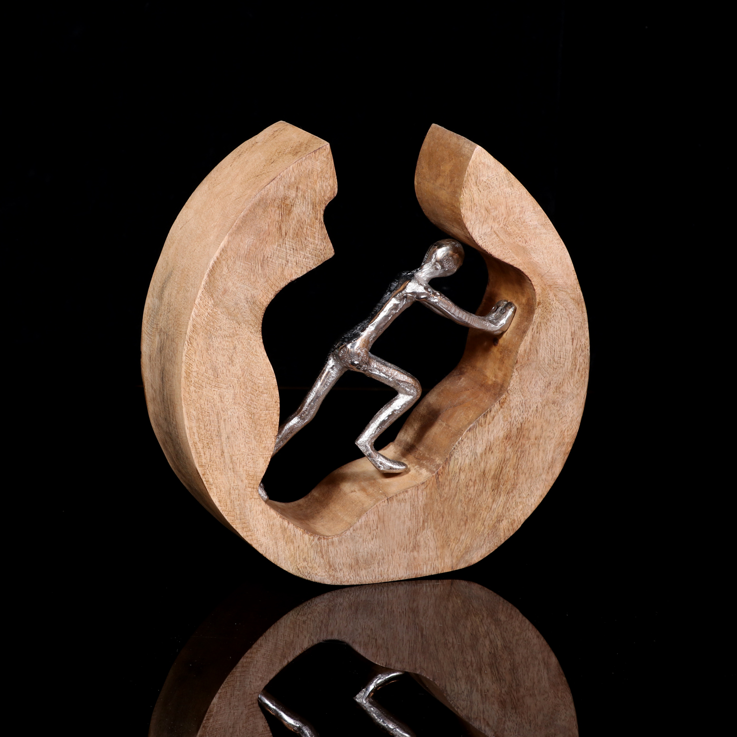Figurine In Wooden Ring