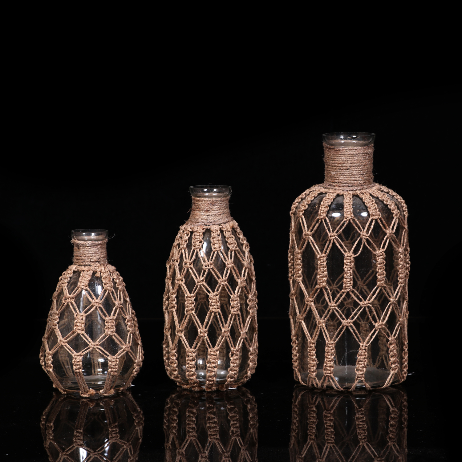 Knotted Jute Bottles